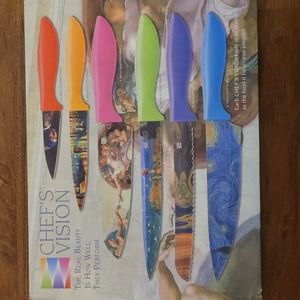 Chef's Vision Masterpiece 6 pc color knife set art lovers stainless steel New…
